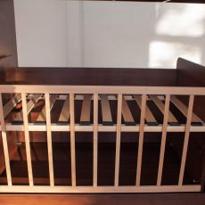 Детская двухъярусная кроватка-трансформер, 18мм Domino Dark walnut / Milk oak
